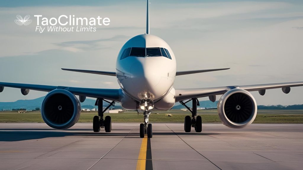 Sustainable-aviation-jet-on-runway-Tao-Climate