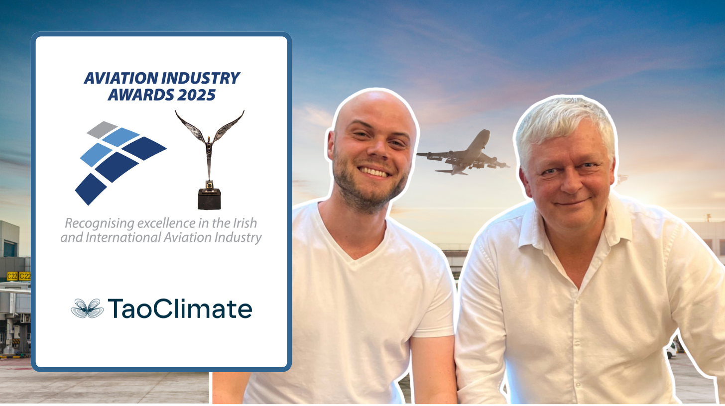 Tao Climate’s FlyGuiltFree.com is shortlisted for two 2025 Irish Aviation Industry Awards, leading aviation decarbonisation with real carbon removal.